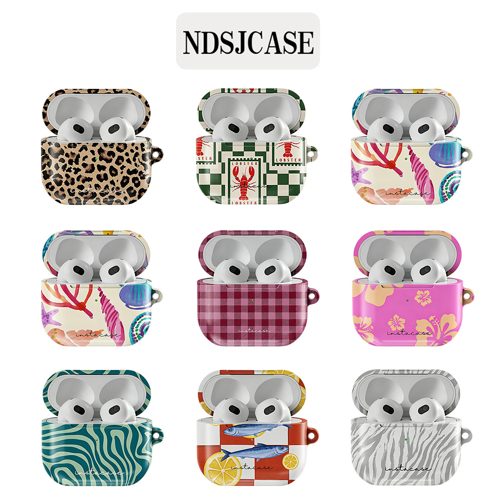 Headphone Case Hard - InstaCase Seafood Grid Shockproof Protective Glossy